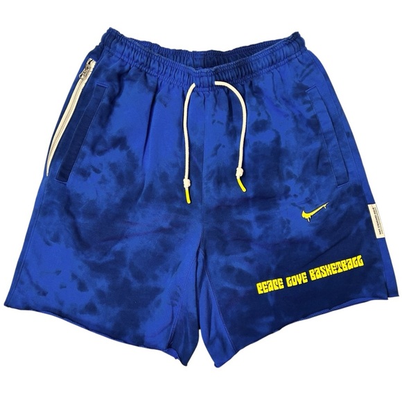 NIKE Men’s Dri Fit Shorts Blue Medium Peace, Love, Basketball Cotton DD9011-492 - Picture 1 of 15